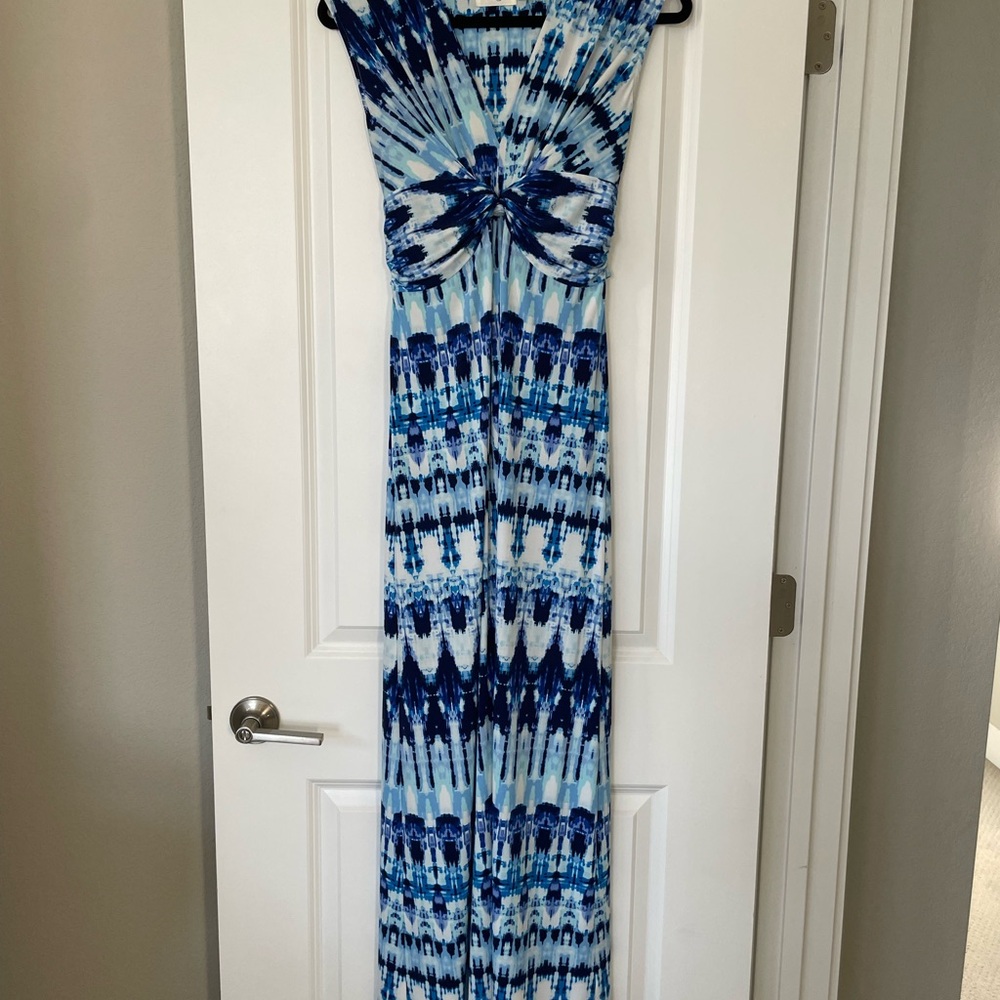 Eliza J Blue and White Maxi Dress